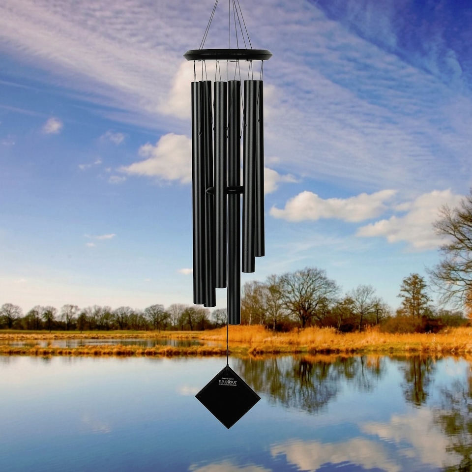 image 1 of Woodstock Hanging Black Wind Chime