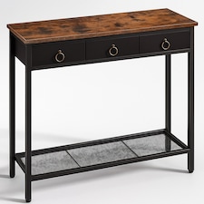 Slim Hallway Console Table with 3 Non-Woven Drawers