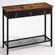 image 1 of Slim Hallway Console Table with 3 Non-Woven Drawers