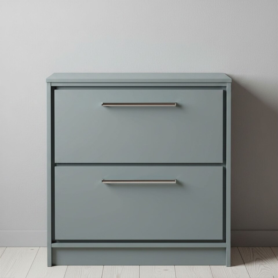 image 1 of Balterley Framed Design Floor Standing 2 Drawer Vanity with Worktop | Grey | Monument Grey | 818 x 805 x 460mm