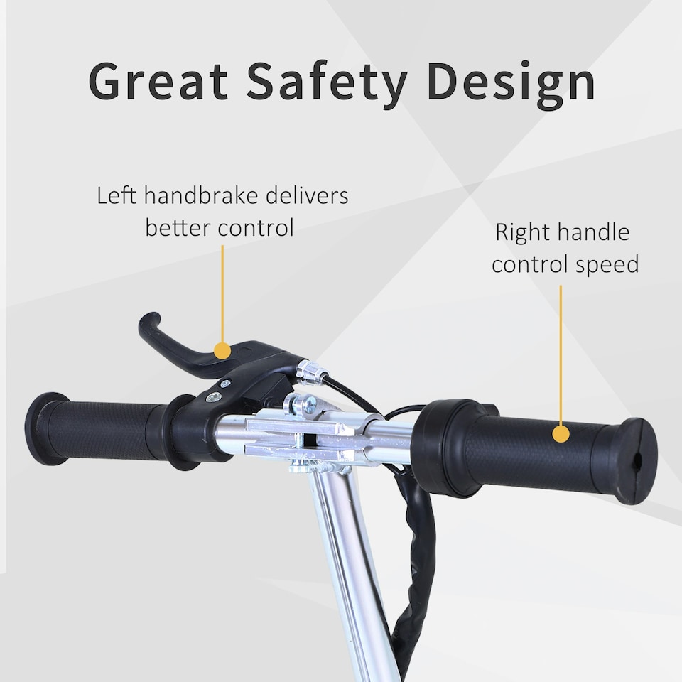 image 1 of HOMCOM Foldable Powered Scooter with Adjustable Seat and Brake, Black