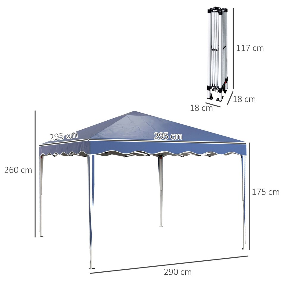 image 1 of Outsunny 3x3(m) Pop Up Gazebo Marquee Tent for Garden w/ Carry Bag Grey