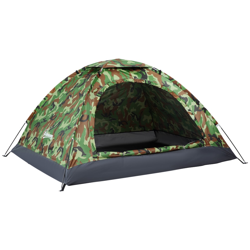 image 1 of Outsunny Camping Tent for 2 Person Dome Tent with Storage Pocket Multicoloured