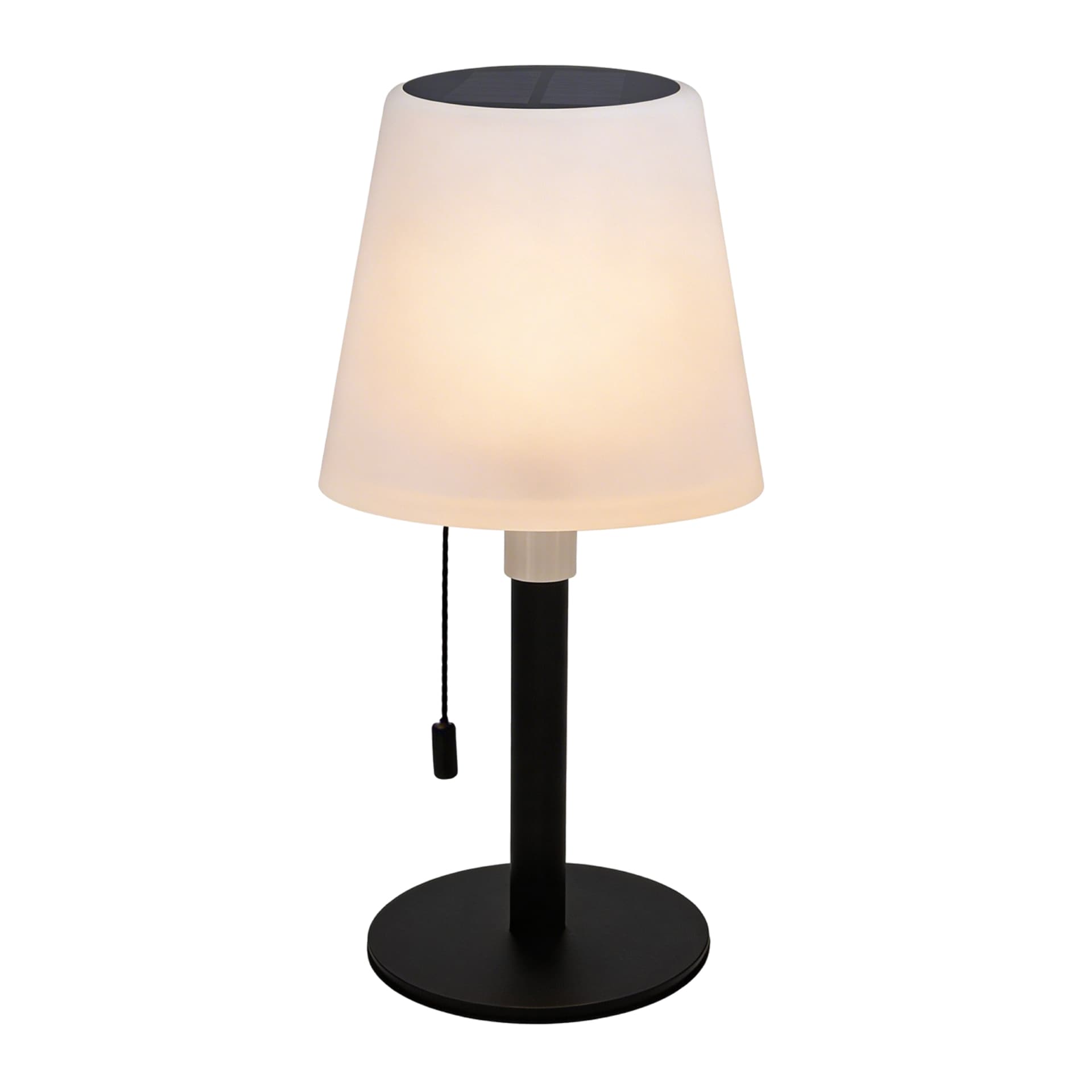 Gardenwize Solar Table Lamp with USB Charging - Warm White LED Garden Light in Black