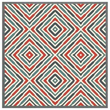 Repeated squares and rhombuses ornamental abstract tribal motif (Picture Frame) Grey | S