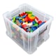 image 2 of 2 x 10L Strong Plastic Reinforced Storage Containers With Snap Closure Lids Clear