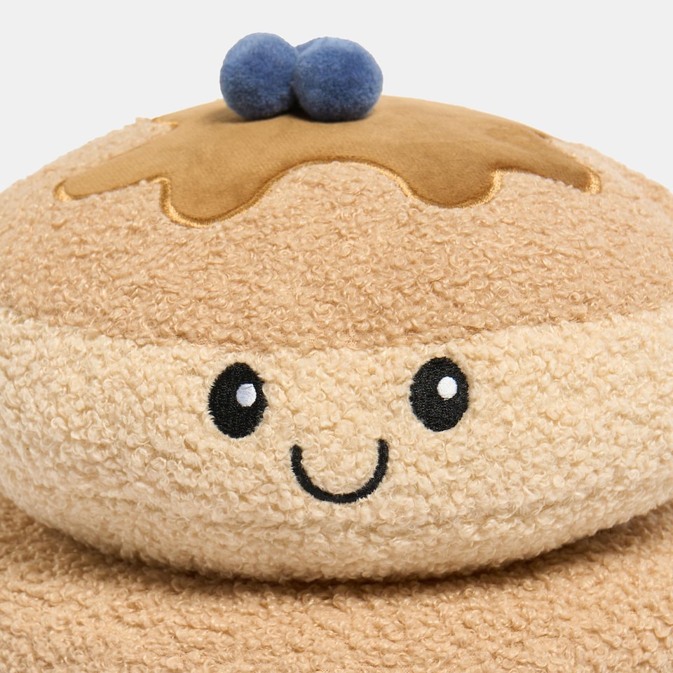 image 1 of OHS Sweetie Pie Filled Novelty Scatter Cushion Soft Fleece Toy Pillow | Brown | Maple the Pancake