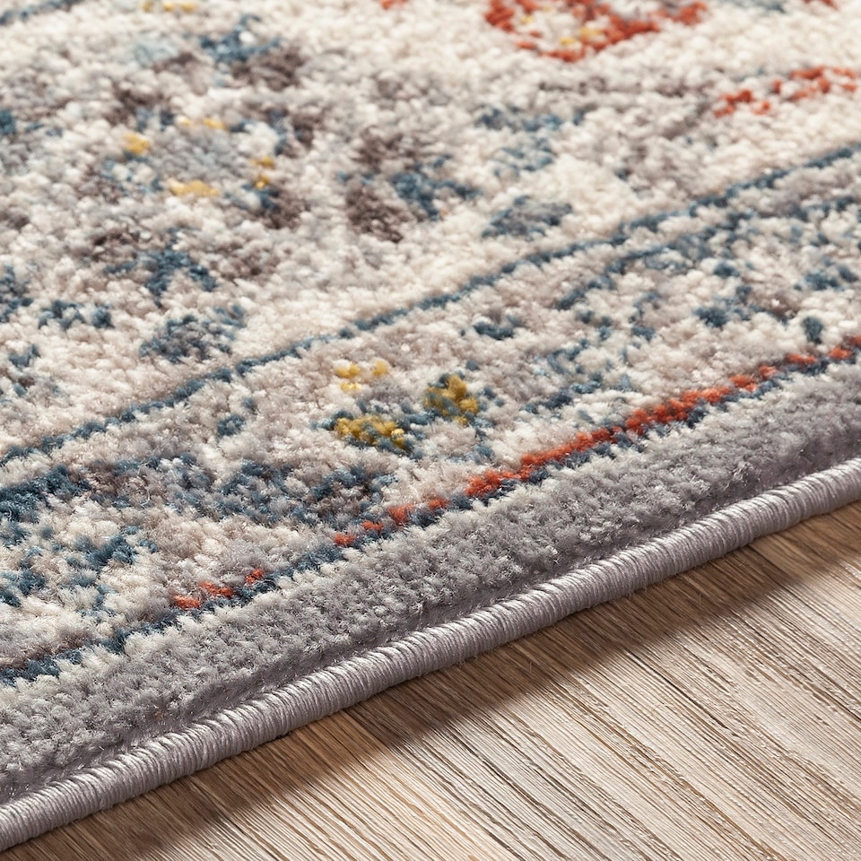 image 1 of LIVABLISS Ankara-Vintage Traditional Boho Square Rug 200 x 200 cm | Grey Taupe Blue