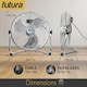image 7 of Futura 16 Inch Chrome Floor Fan - 3 Speed Adjustable | Chrome | Polished Chrome | 16 inch | 1