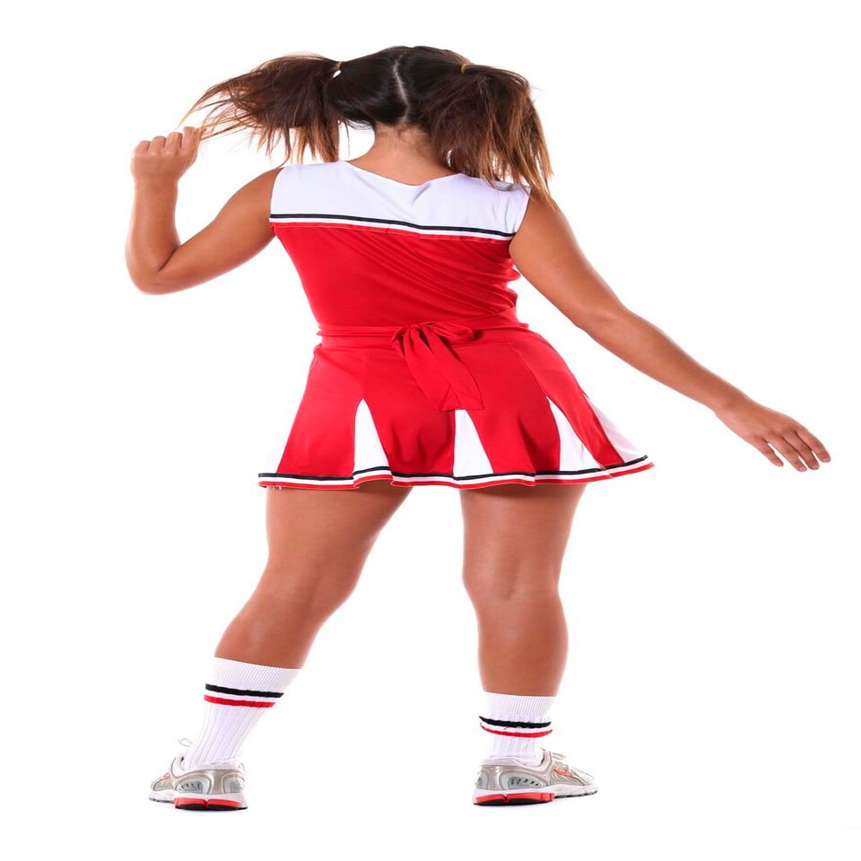 image 1 of Fancy Dress Adult Zombie Cheerleader Red White - L