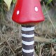 image 10 of Marco Paul Set Of 4 Red Mushroom Garden Ornaments