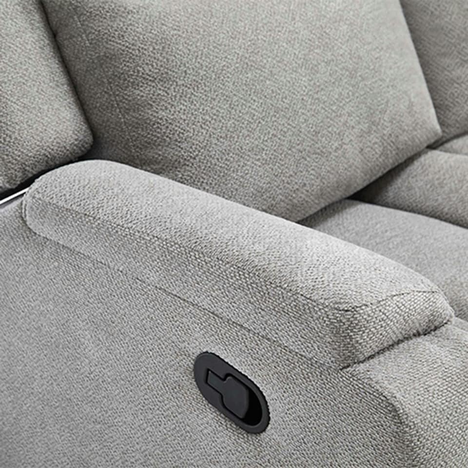 image 1 of Orka 3 Seater Manual Recliner Chenille Fabric Sofa Grey