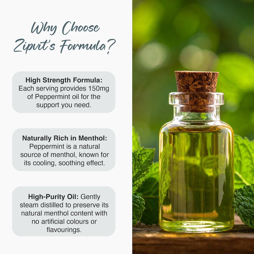 image 1 of Zipvit Peppermint Oil 150mg, High Purity Peppermint Extract, 180 Softgels, 2-Month Supply