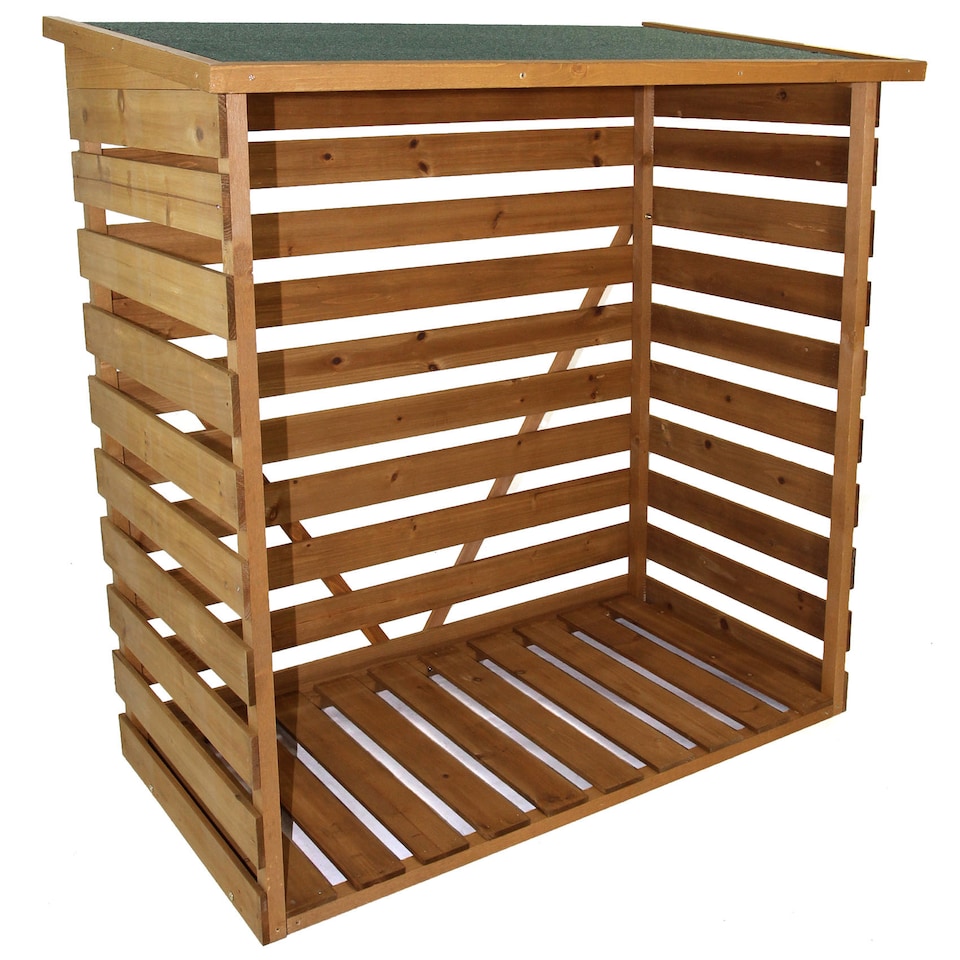 image 1 of Wooden Log Store Wood Firewood Outdoor Garden Storage Logs Shed