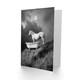 image 2 of Horse Bathtub Full Moon Cliff Surreal Black White Birthday Greeting Card