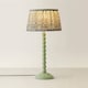 image 4 of ValueLights Bobbin Green Table Lamp Floral Pleated Shade