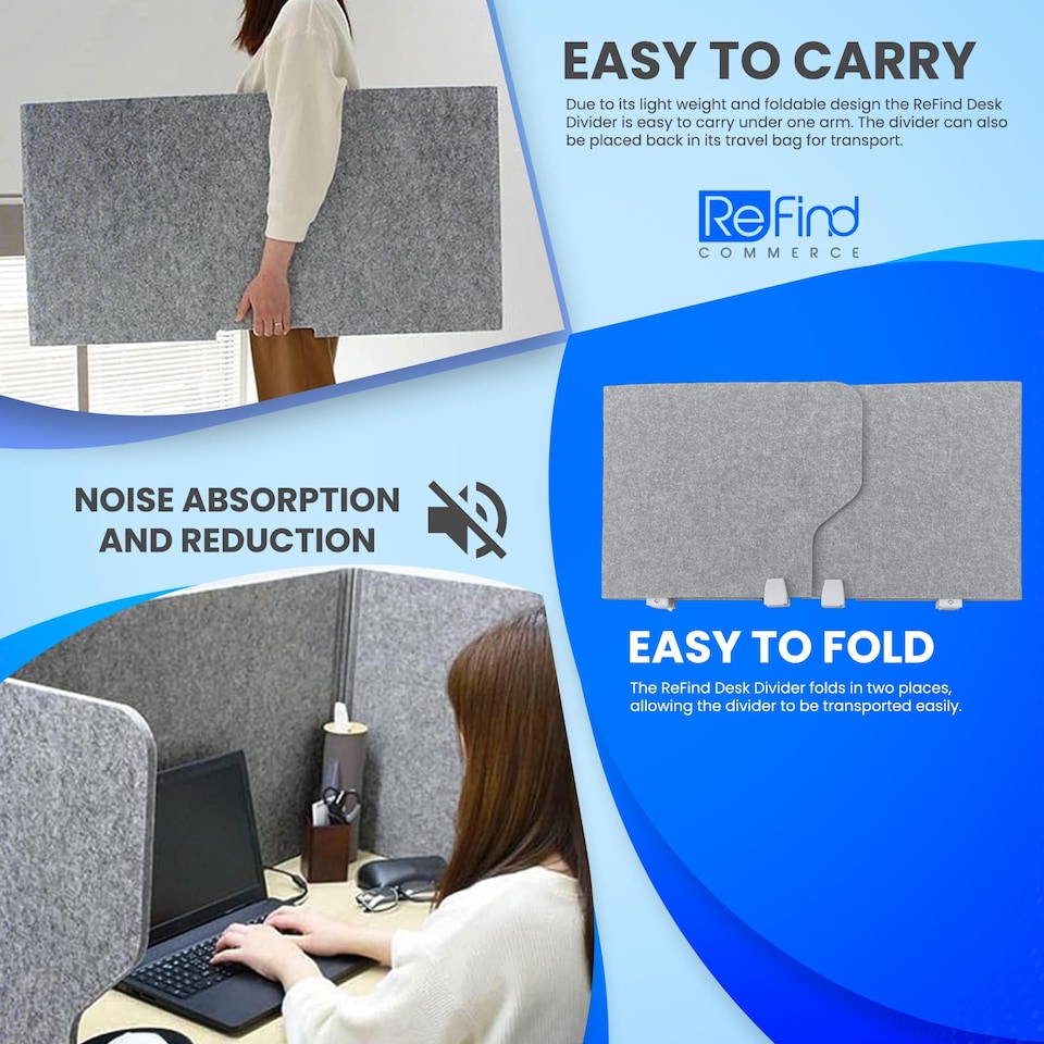 image 1 of Desk Divider Pro Workspace Foldable Privacy Screen & Panel Organiser