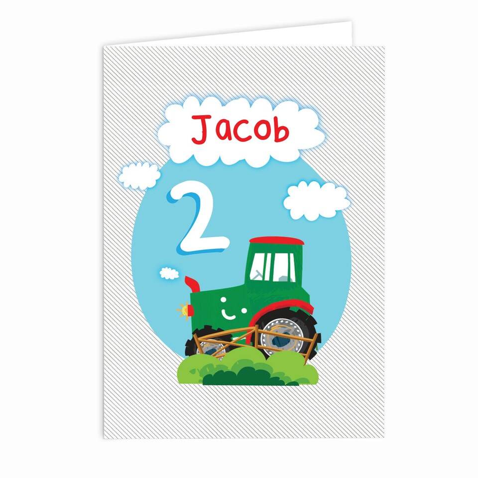 image 1 of Personalised Tractor Birthday Card