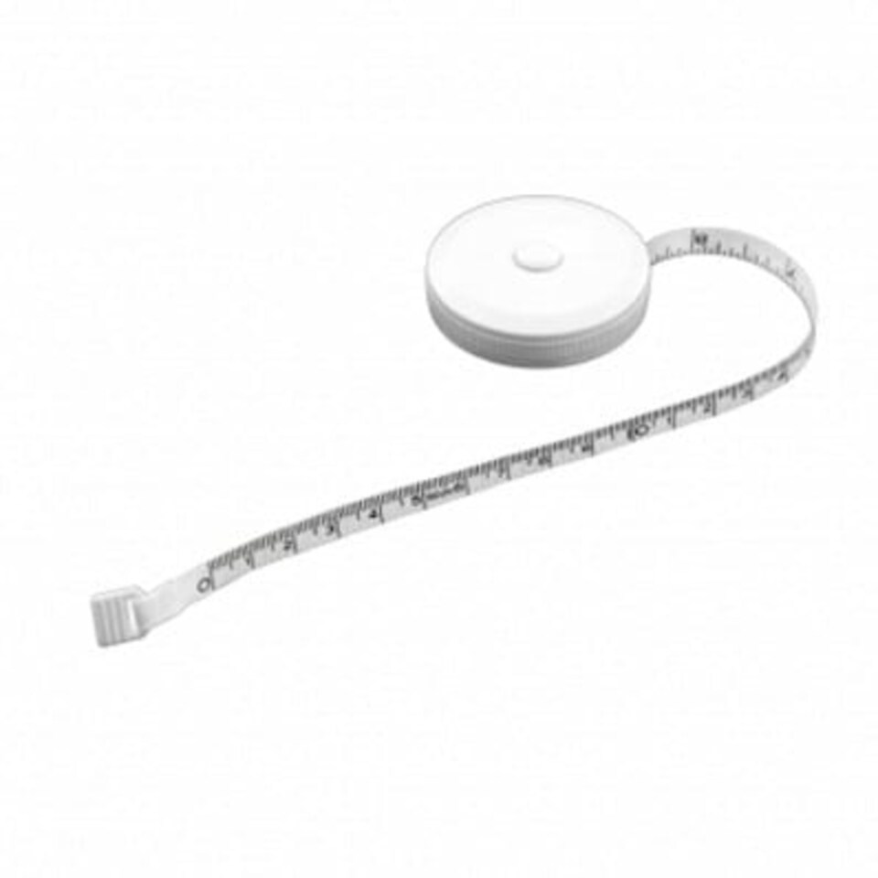 image 1 of Oypla White 1.5m/60" Round Fabric Tape Measure with Plastic Case