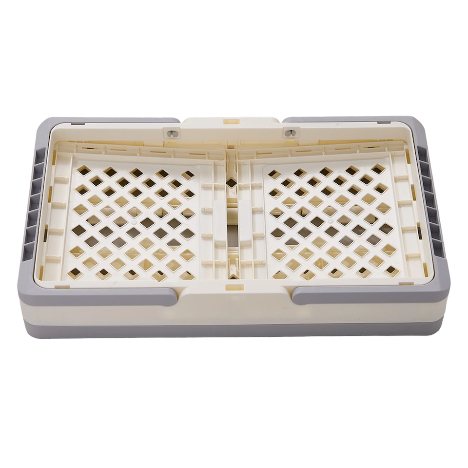 image 1 of Living and Home Collapsible Laundry Basket Hamper, 46cm W | White | L