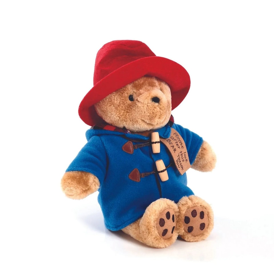 image 1 of Cuddly Classic Paddington Bear – Soft Toy with Blue Coat & Red Hat