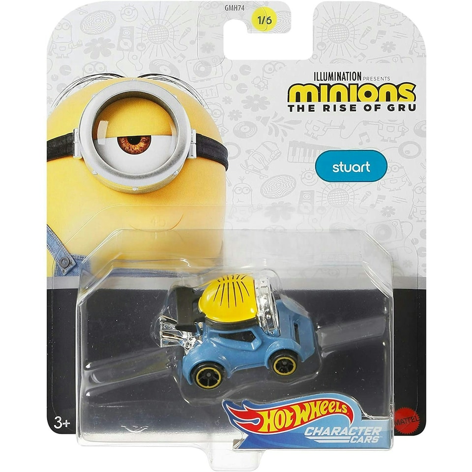 image 1 of Hot Wheels Minions Stuart 1:64 Scale Die-Cast Character Car