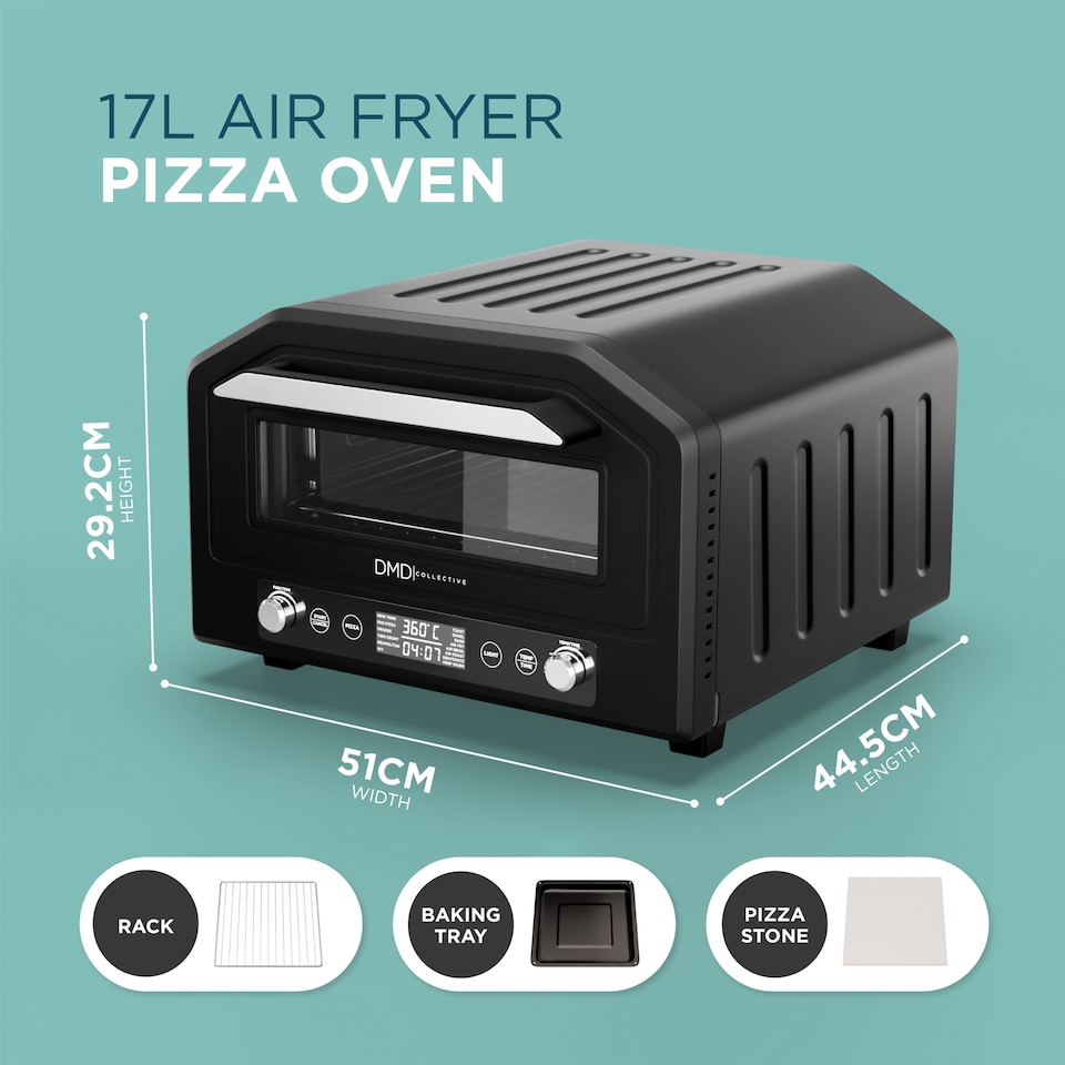 image 1 of 17L Electric Pizza Oven & Air Fryer, 400°C, Fits 12" Pizza