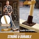 image 3 of Heavy Duty 12" Sweeping Brush Outdoor Garden Broom with Stiff Natural Bassine Bristles, Reinforced Bracket & 120cm Wooden Handle