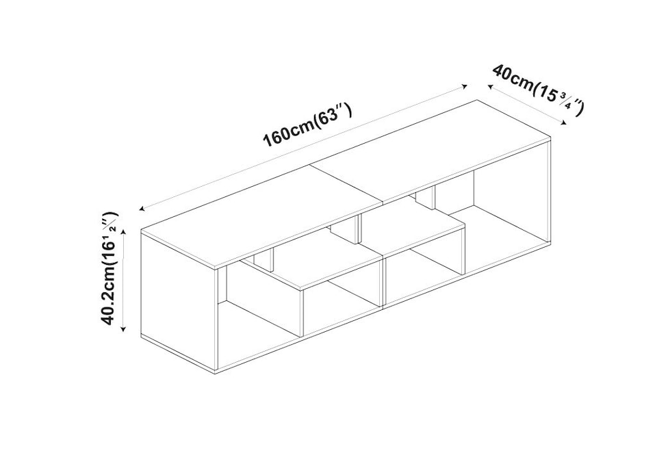 image 1 of Shelby Abstract Large Double Coffee Table With Storage Shelves TV Stand 160cm | Multi | White