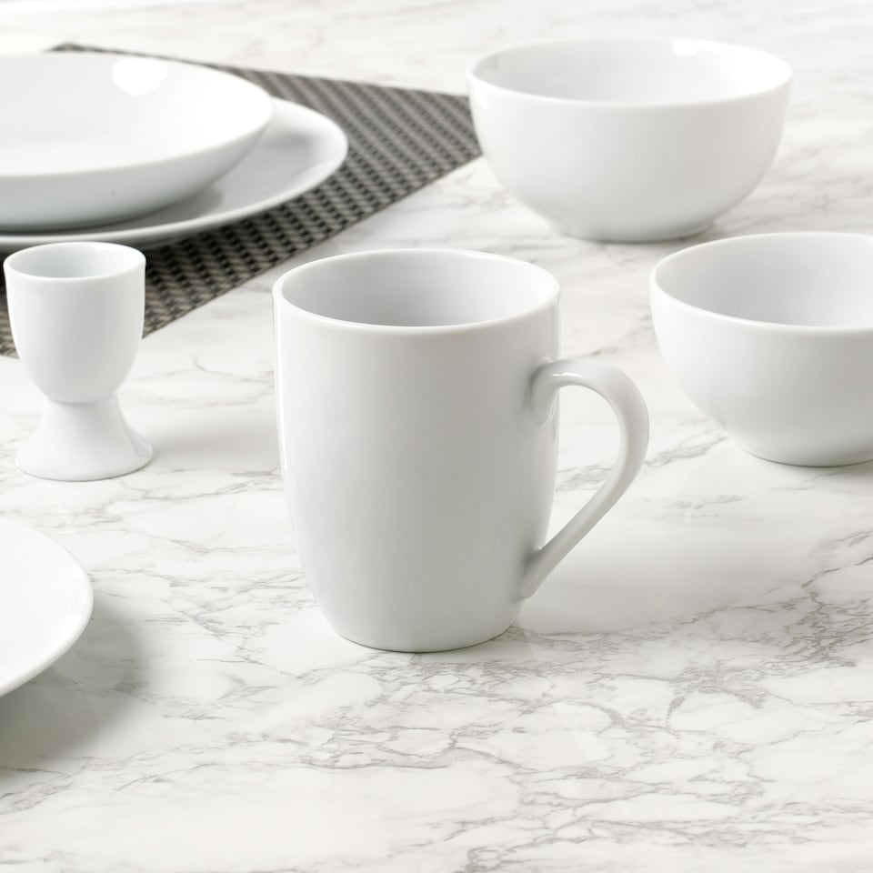 image 1 of 42pc White Porcelain Round Dinner Set