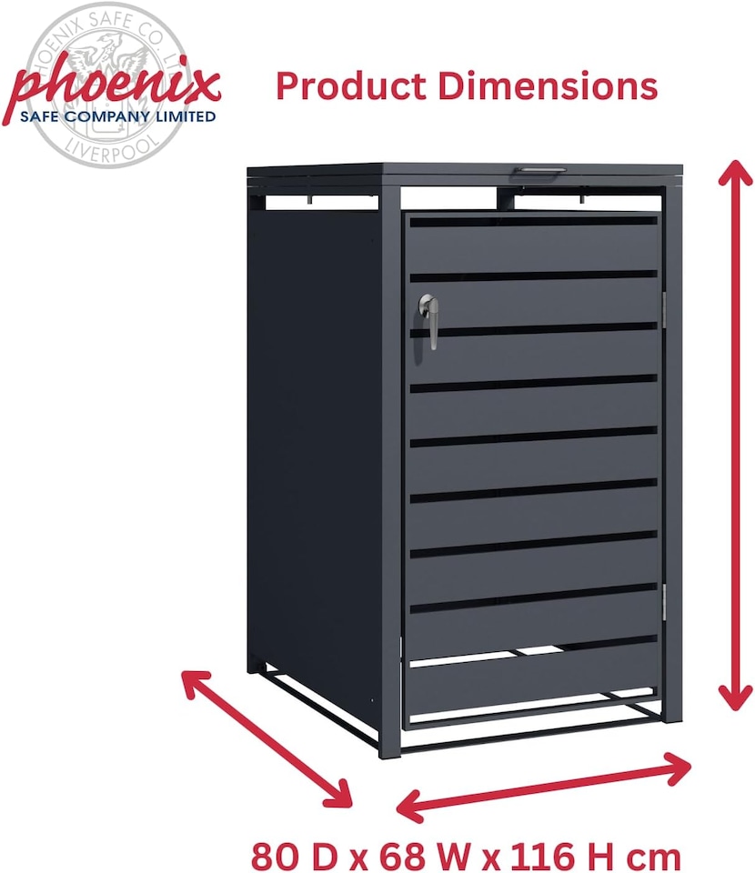 image 1 of Phoenix GB1168AAK Anthracite Single Wheelie Bin Store / Bin Storage