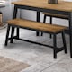image 2 of Corona Live Edge Dining Bench - Double Seater Wooden Bench in Black or Grey Finish | Black | Black | One Size | 1