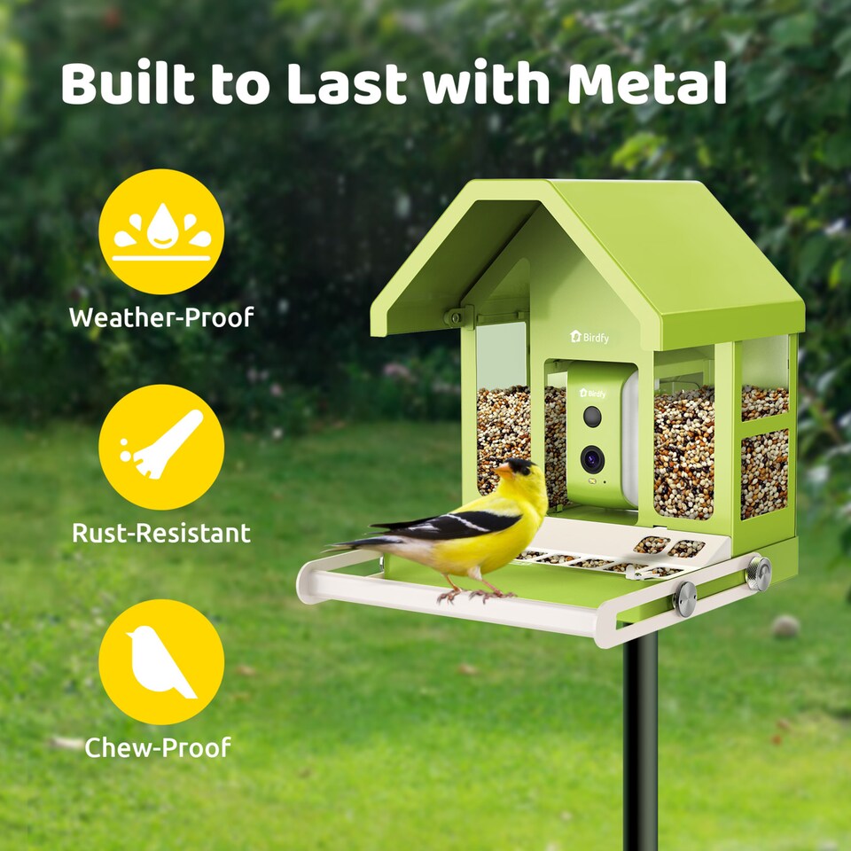 image 1 of BIRDFY FEEDER METAL AI RECOGNITION