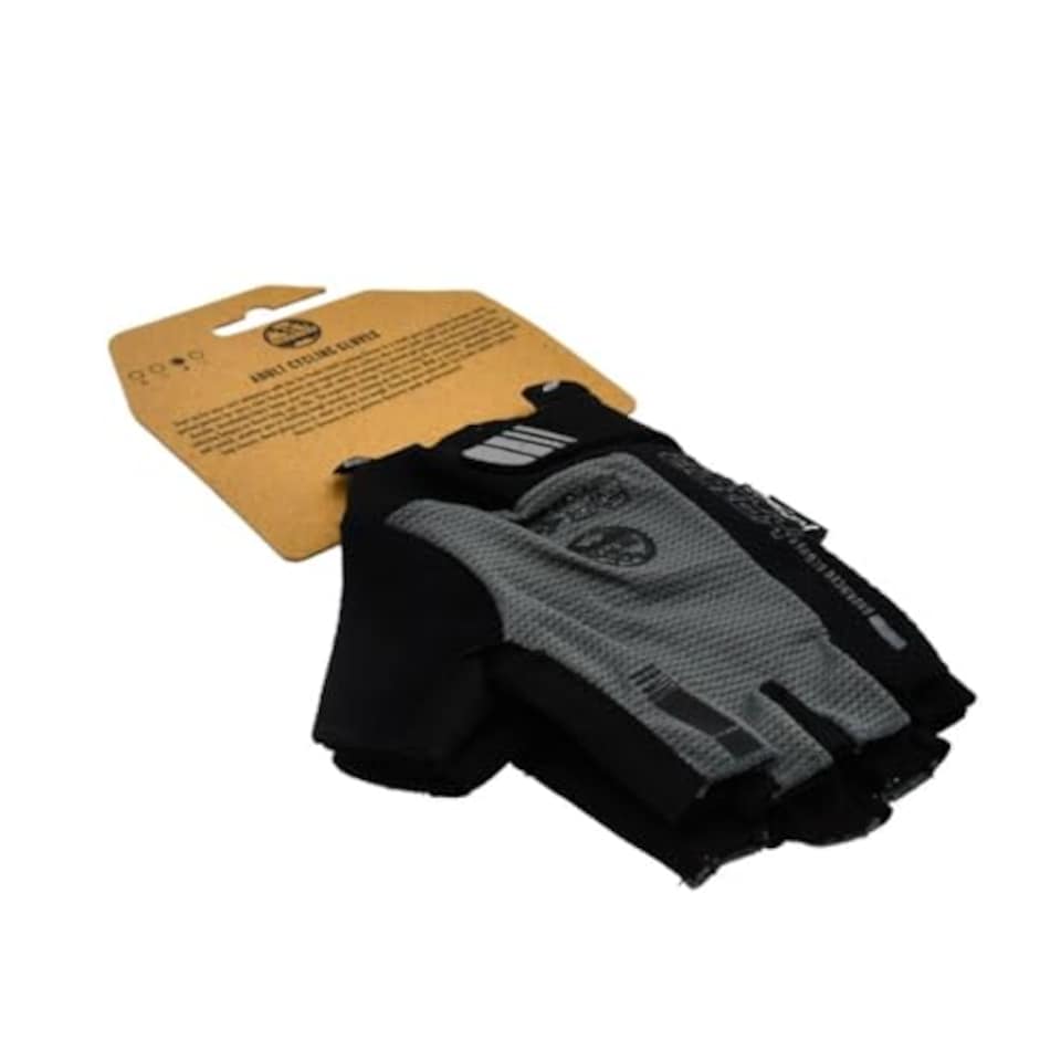 image 1 of Six Peaks Adult Cycling Gloves, Lightweight, Breathable, Half Finger Padded Glove, Anti Slip, Grey/Black, S