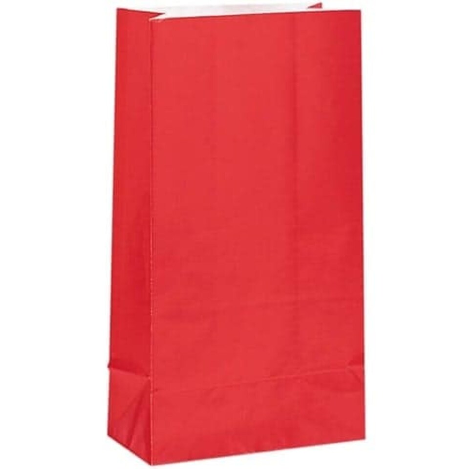 Red Paper Party Bag - Pack of 12