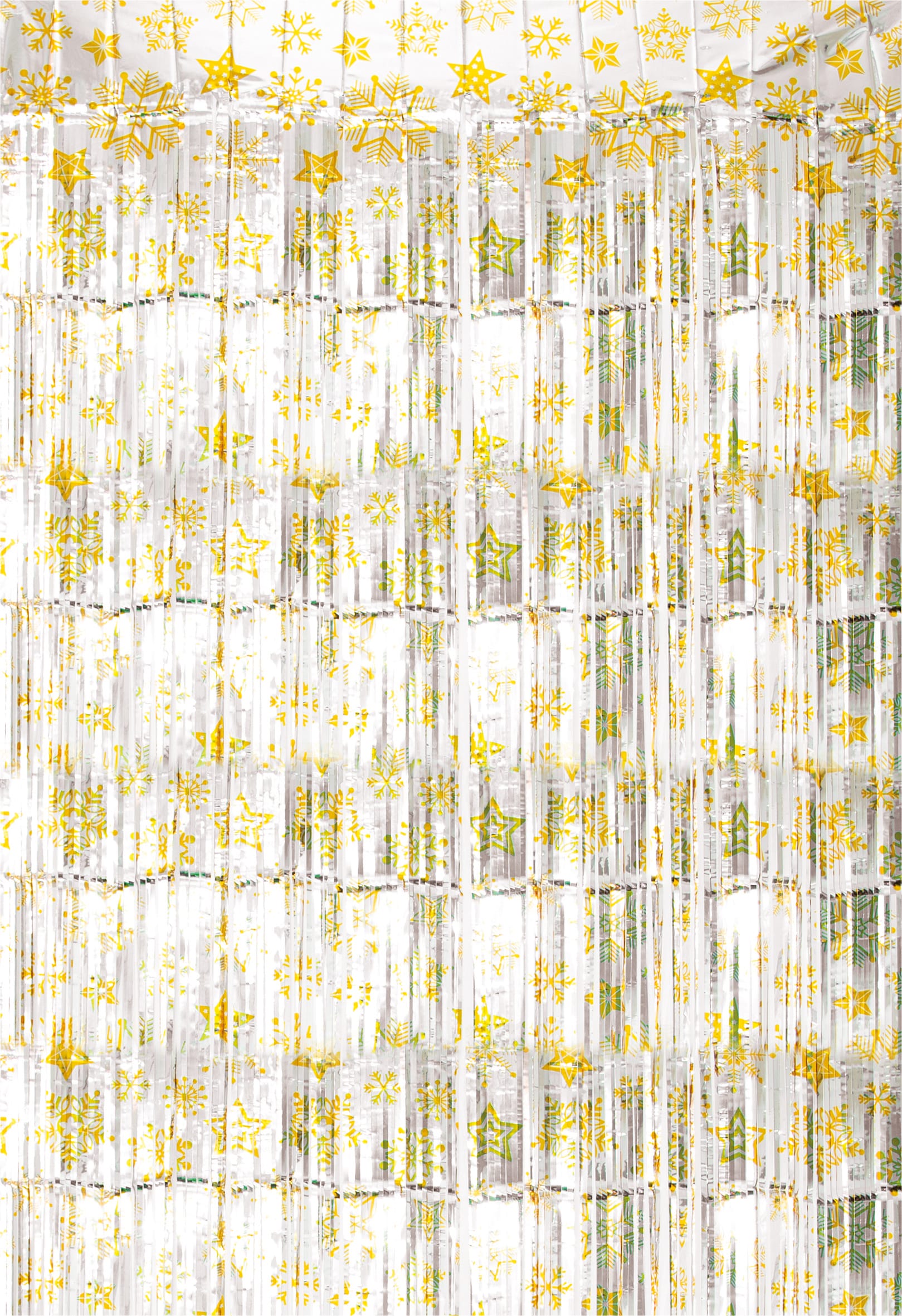 Netagon Shimmer Tinsel Curtain Christmas Snow Design 3M x 1M Yellow
