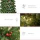 image 9 of HOMCOM 7FT Prelit Pencil Christmas Tree w/ LED Light, Berry, Xmas Decoration
