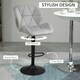 image 4 of HOMCOM Bar Stool Set of 2 Fabric Adjustable Height Counter Chairs Light Grey