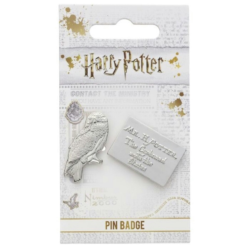 image 1 of Harry Potter Letter Hedwig Badge Set (Pack of 2) - Silver - One Size