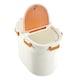 image 4 of Living and Home Airtight Pet Food Storage Container with Flip-Up Lid & Wheels | White | Orange | L