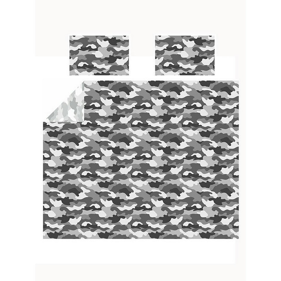 image 1 of Bedding & Beyond Camouflage Duvet Cover Set - Grey - Double | Grey | Double