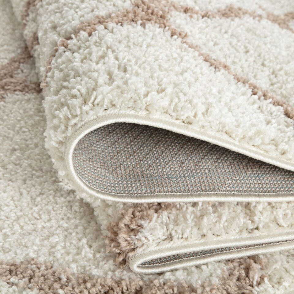 image 1 of The Rugs Moroccan Collection Soft High Pile Shaggy Lattice Floor Rugs and Runners Living Room