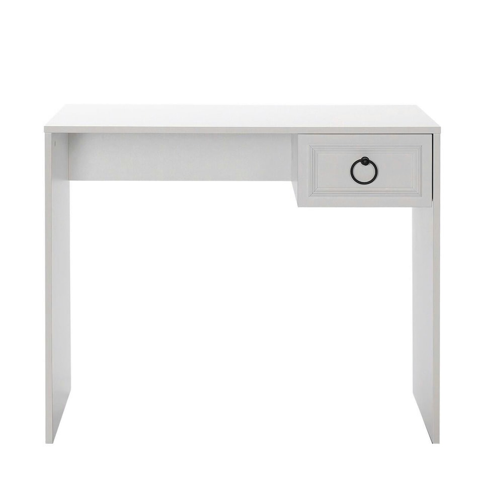 image 1 of Adore Matt White Laptop Study Desk with 1 Drawer | White