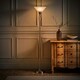 image 2 of ValueLights Traditional Style Satin Nickel Barley Twist Floor Lamp With Frosted Shade | Chrome