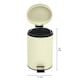 image 2 of Small Stainless Steel 3 Ltr Pedal Bin Kitchen Bathroom Toilet Rubbish, Cream Cream