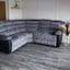 Grey Jumbo Cord & Black Aire Leather Trim