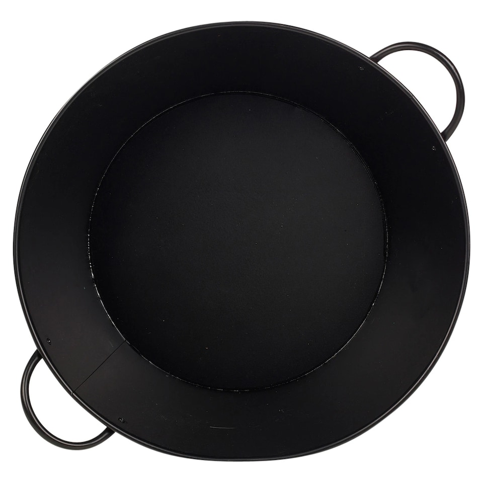 image 1 of Large Black Metal Champagne, Wine, Beer, Drinks Bucket with Design & Handles