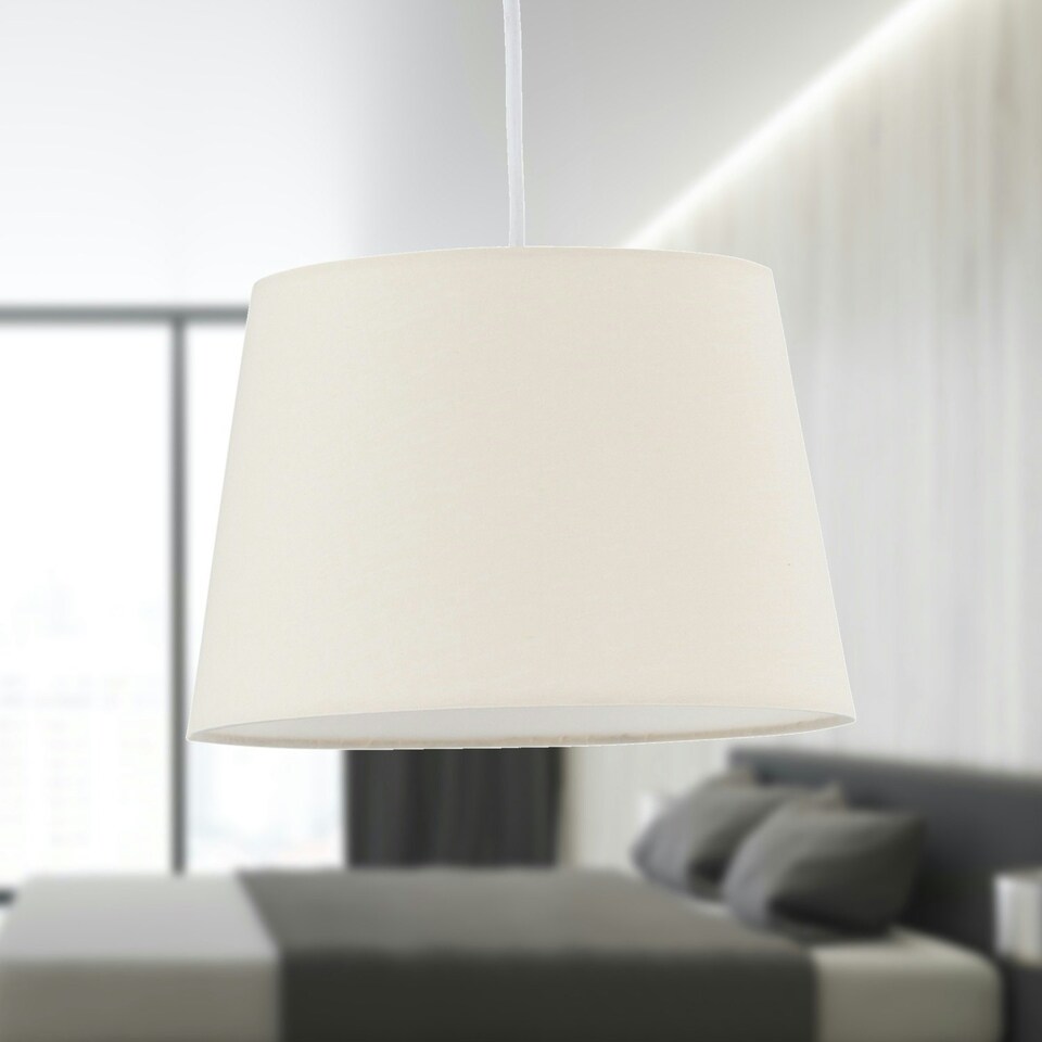 image 1 of Natural Cotton 23cm Tapered Cylinder Pendant or Lamp Shade Brown