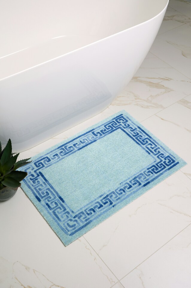 image 1 of My Mat Nylon Printed Bathroom Greek Key Border 50x75
