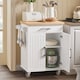image 3 of SoBuy Kitchen Trolley with Drawer and 2 Doors, White/Natural Wood, 29.1x18.1x35.8 inches, 27.9 kg - FKW119-WN